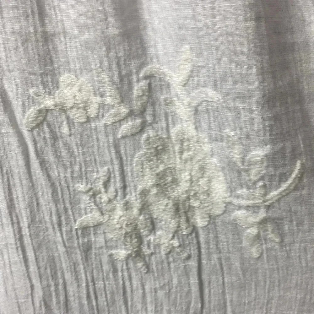 FIG AND FLOWER SIZE XL WHITE GAUZY DRESS LINED BELL SLEEVES EMBROIDERED‎ DESIGN - Picture 13 of 14